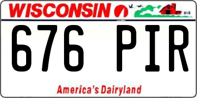 WI license plate 676PIR