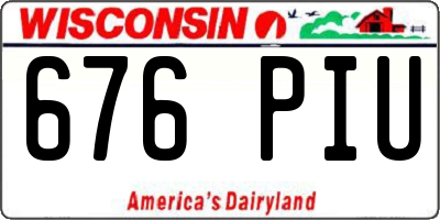 WI license plate 676PIU