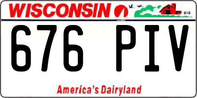 WI license plate 676PIV