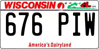 WI license plate 676PIW