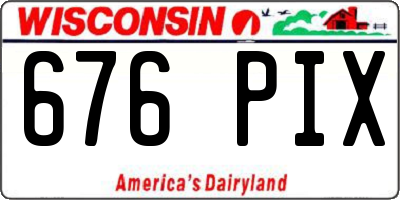 WI license plate 676PIX