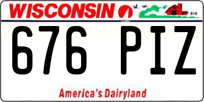 WI license plate 676PIZ