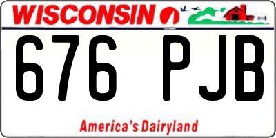 WI license plate 676PJB