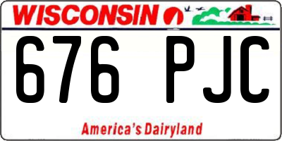 WI license plate 676PJC