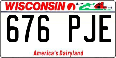 WI license plate 676PJE