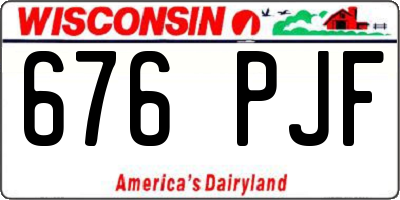 WI license plate 676PJF