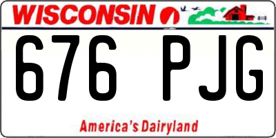 WI license plate 676PJG