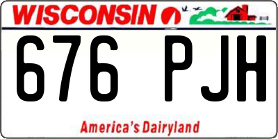 WI license plate 676PJH