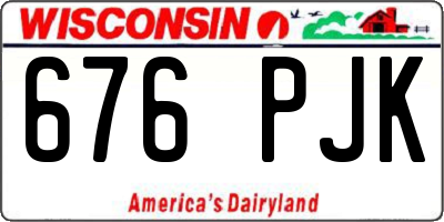 WI license plate 676PJK