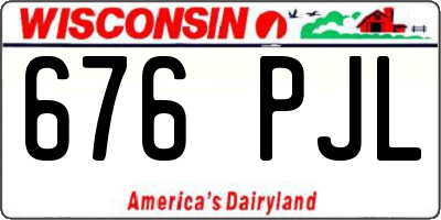 WI license plate 676PJL