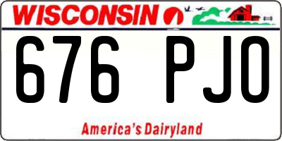 WI license plate 676PJO