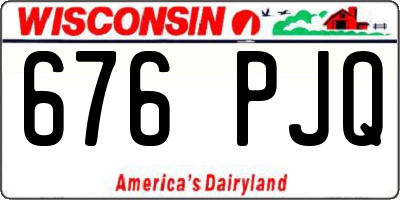 WI license plate 676PJQ