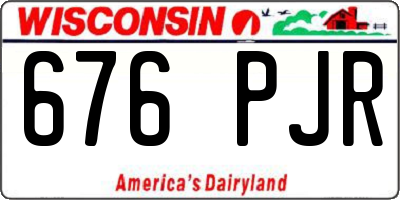 WI license plate 676PJR