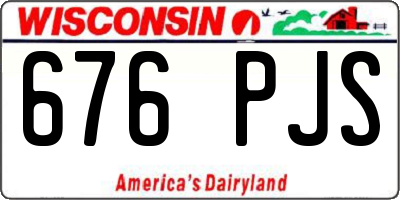 WI license plate 676PJS