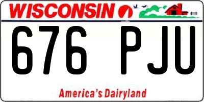 WI license plate 676PJU