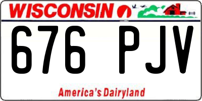 WI license plate 676PJV