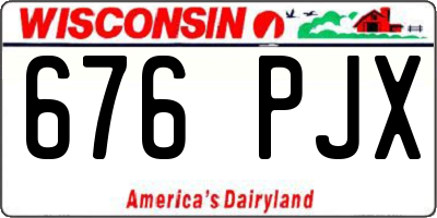 WI license plate 676PJX