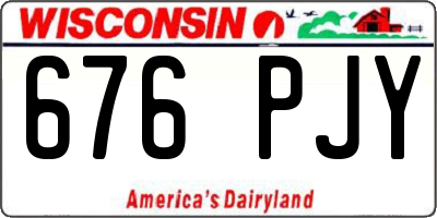 WI license plate 676PJY