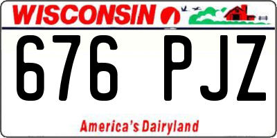 WI license plate 676PJZ
