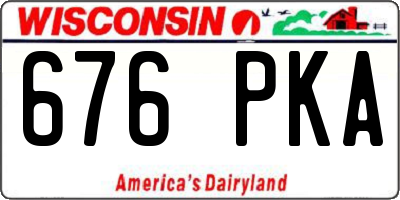 WI license plate 676PKA