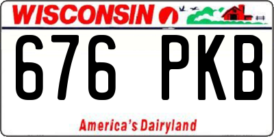 WI license plate 676PKB