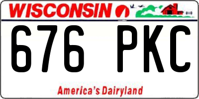 WI license plate 676PKC