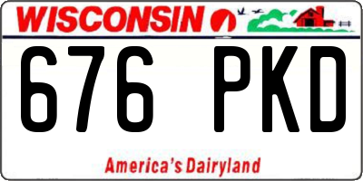 WI license plate 676PKD