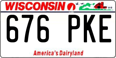 WI license plate 676PKE