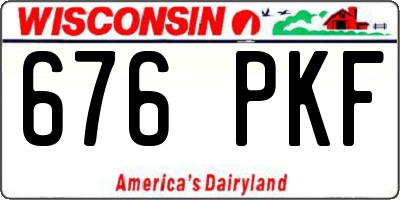 WI license plate 676PKF