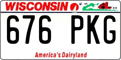 WI license plate 676PKG