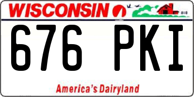 WI license plate 676PKI