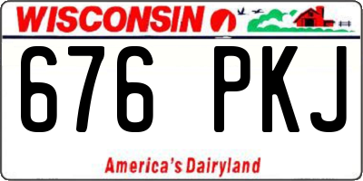 WI license plate 676PKJ