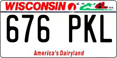 WI license plate 676PKL