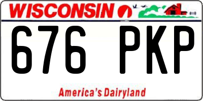 WI license plate 676PKP