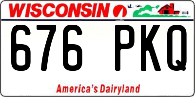 WI license plate 676PKQ
