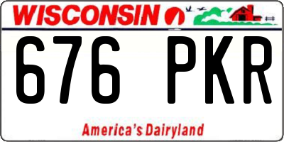 WI license plate 676PKR