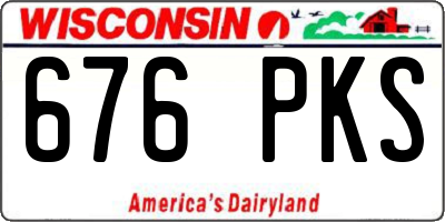 WI license plate 676PKS