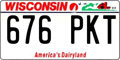 WI license plate 676PKT