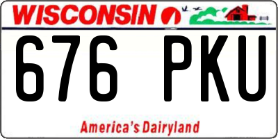 WI license plate 676PKU
