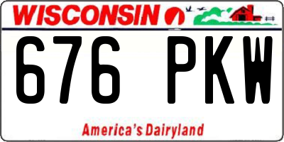 WI license plate 676PKW