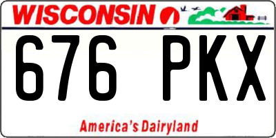 WI license plate 676PKX