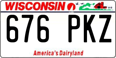 WI license plate 676PKZ
