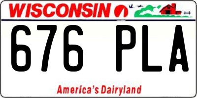 WI license plate 676PLA