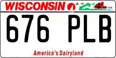 WI license plate 676PLB