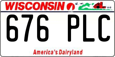 WI license plate 676PLC