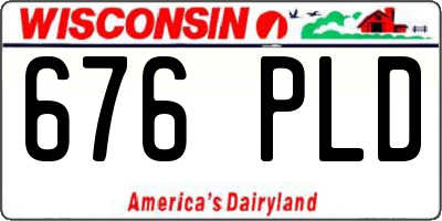 WI license plate 676PLD