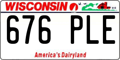 WI license plate 676PLE
