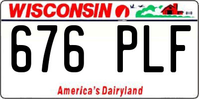 WI license plate 676PLF