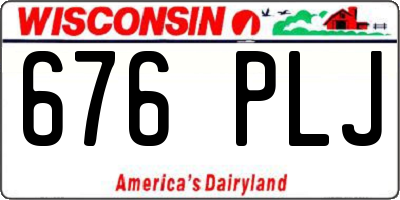 WI license plate 676PLJ