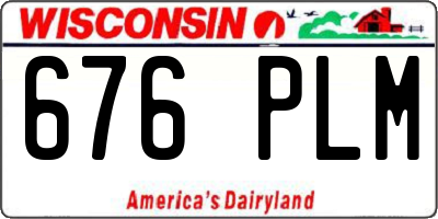 WI license plate 676PLM
